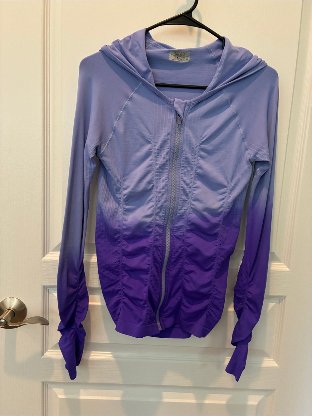 Athleta Lavender to Deep Purple Ombre Hooded Zip Jacket